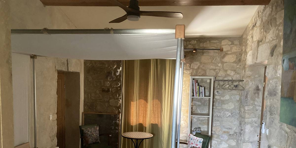 The ceiling fan in the third bedroom
